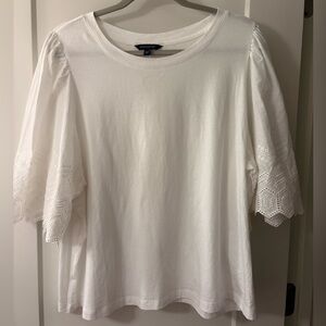 Banana Republic White Eyelet Sleeve Top